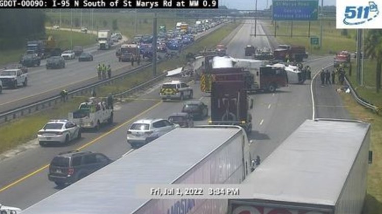 All lanes reportedly open after crashes near Florida-Georgia border injure over a dozen people