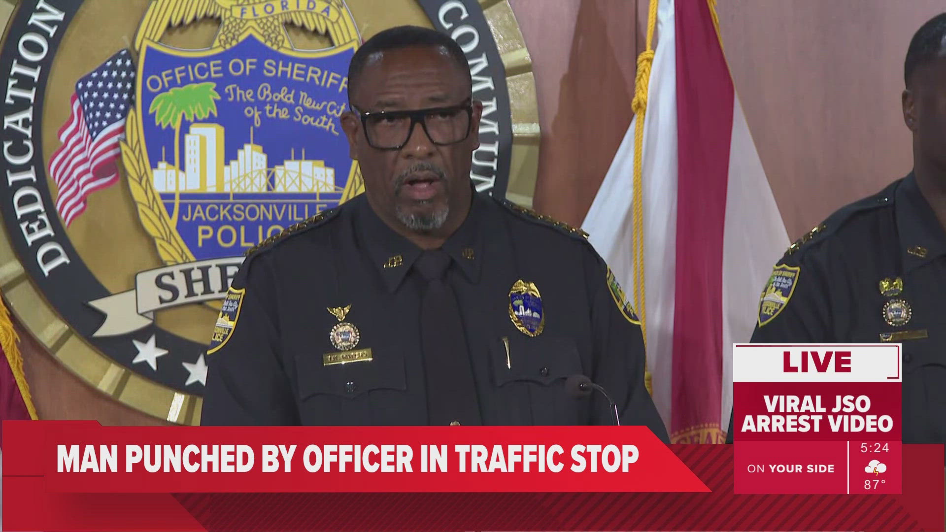 Jacksonville sheriff addresses officer punch man during