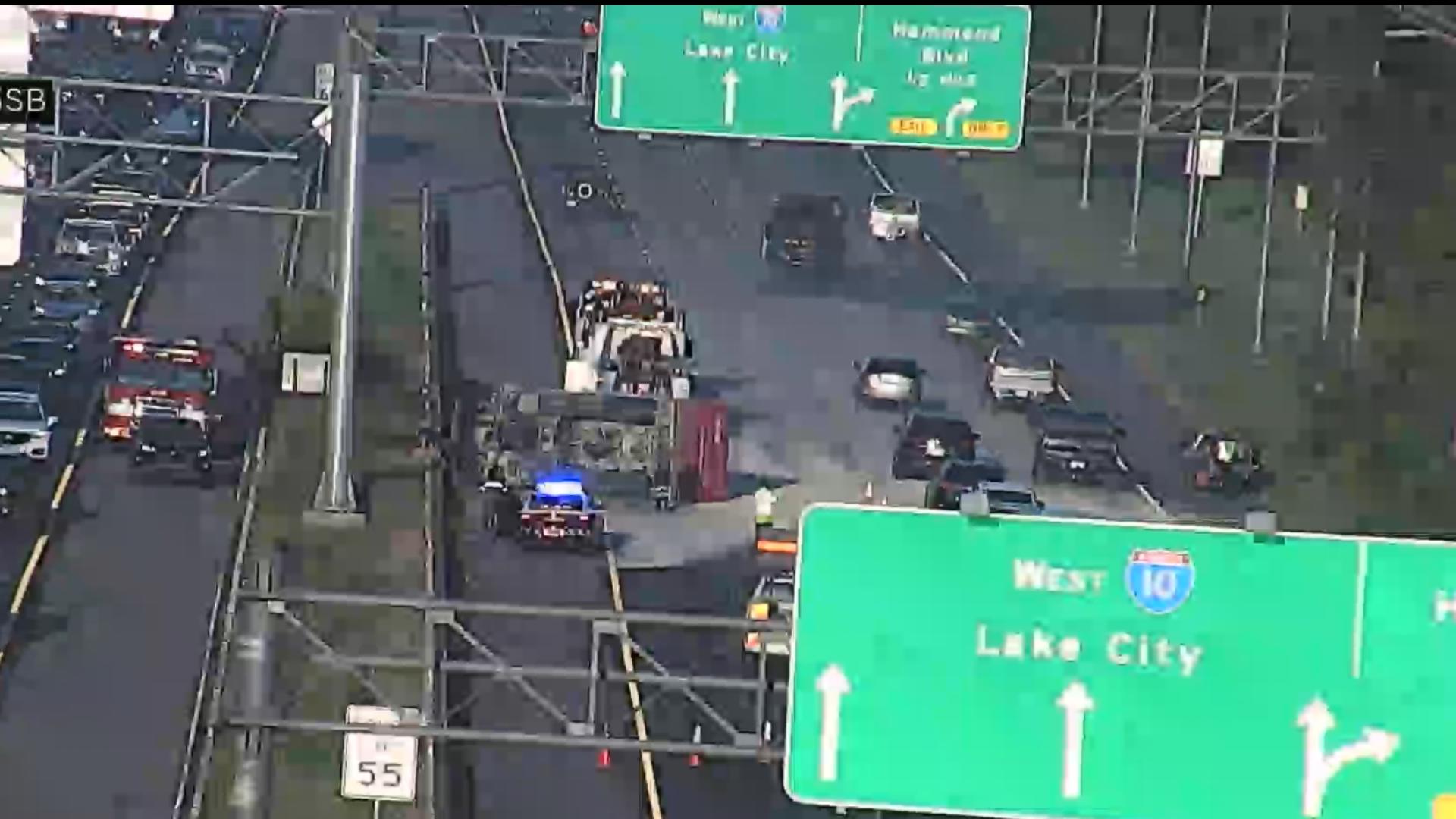 All westbound lanes on I-10 near I-295 reopened after closing Friday ...