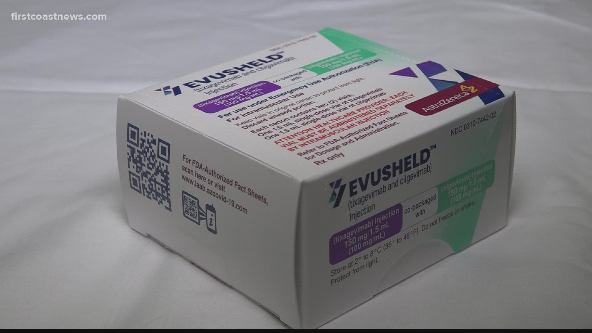The new monoclonal antibody treatment by drug company AstraZeneca is called Evusheld and is available at Crucial Care on Baymeadows Road.