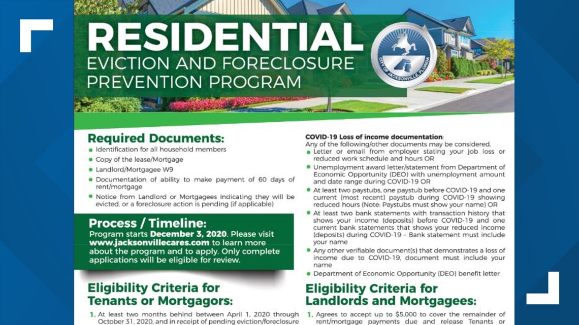 Financial help for those facing eviction, foreclosure in Duval