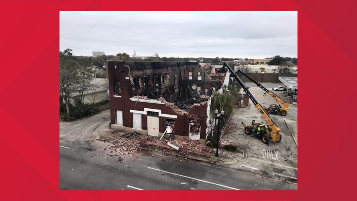 Historic building demolished in Downtown Jacksonville after fire