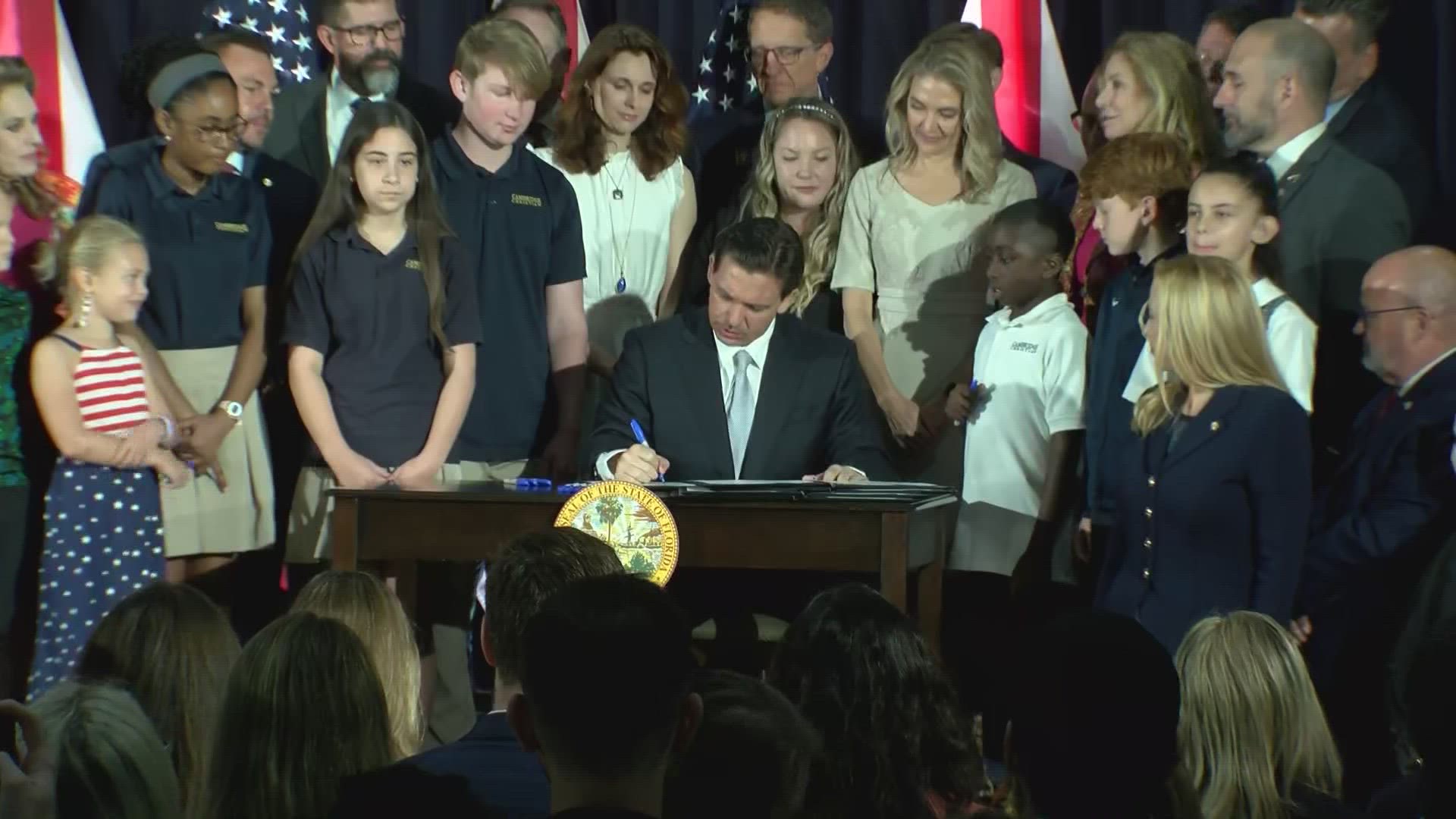 DeSantis was joined by several speakers, one of which was a woman who had been through gender reassignment treatment.