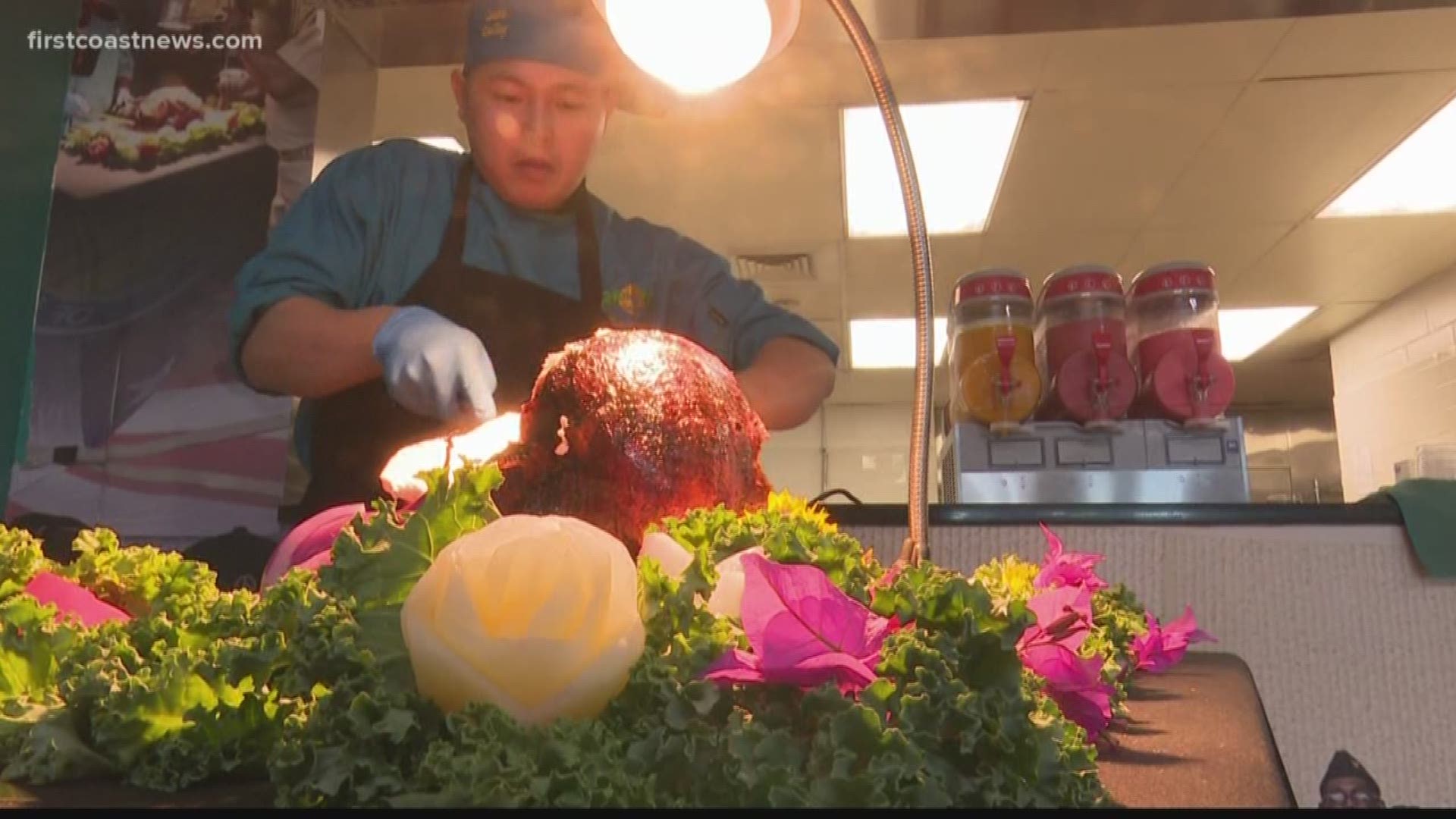 “Thanksgiving is one of those special holidays and a lot of sailors don’t get a chance to go home, so they come here,” food service officer Michael Carter said.