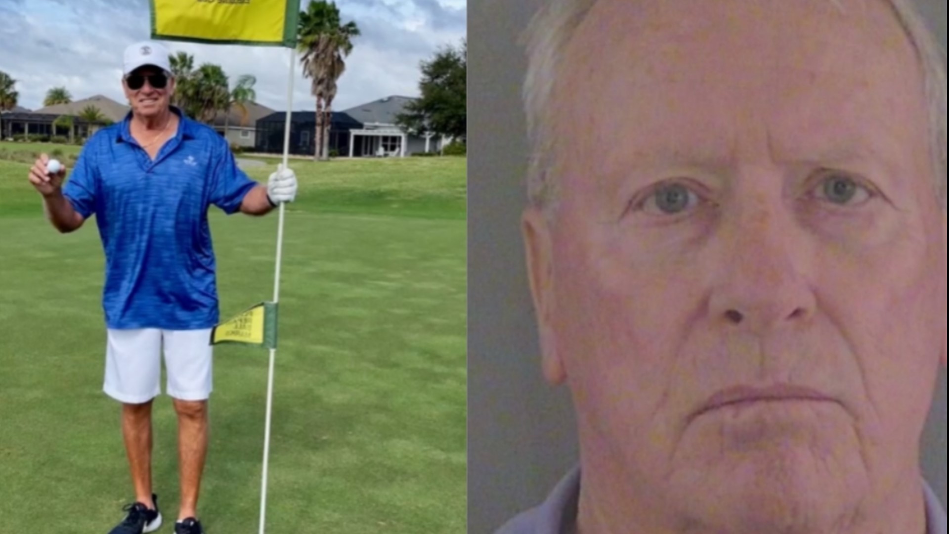 Police matched a photo of Robert Moore celebrating his hole-in-one to surveillance footage showing the suspect in the killing of an 87-year-old man
