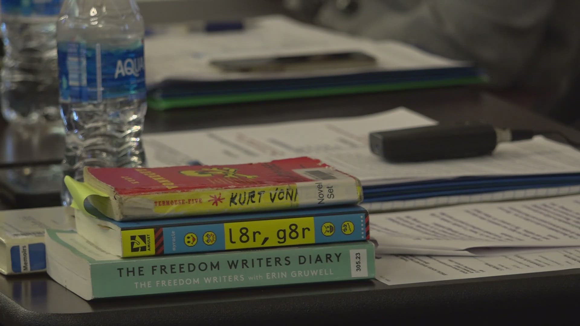 The books Slaughterhouse Five and Stolen Life are now restricted to 11th and 12th graders, while 'l8r, g8r' and Freedom Writer's Diary requires parents' permission.