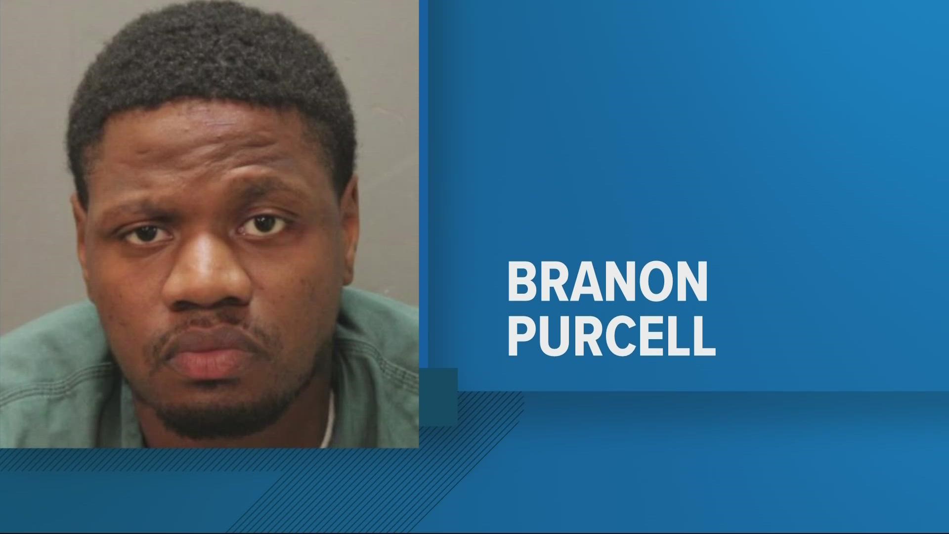 Branon Purcell was out of jail for 21 days when he committed 10 robberies, police said.