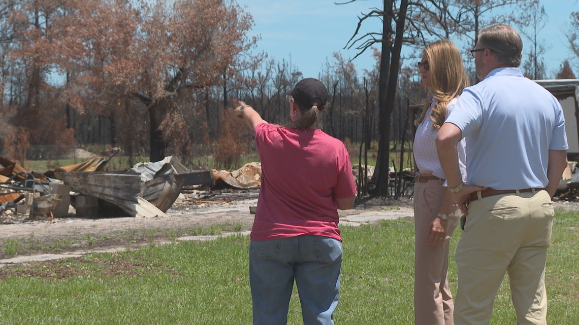 Small Business Administration tours damage from Highway 82 fire