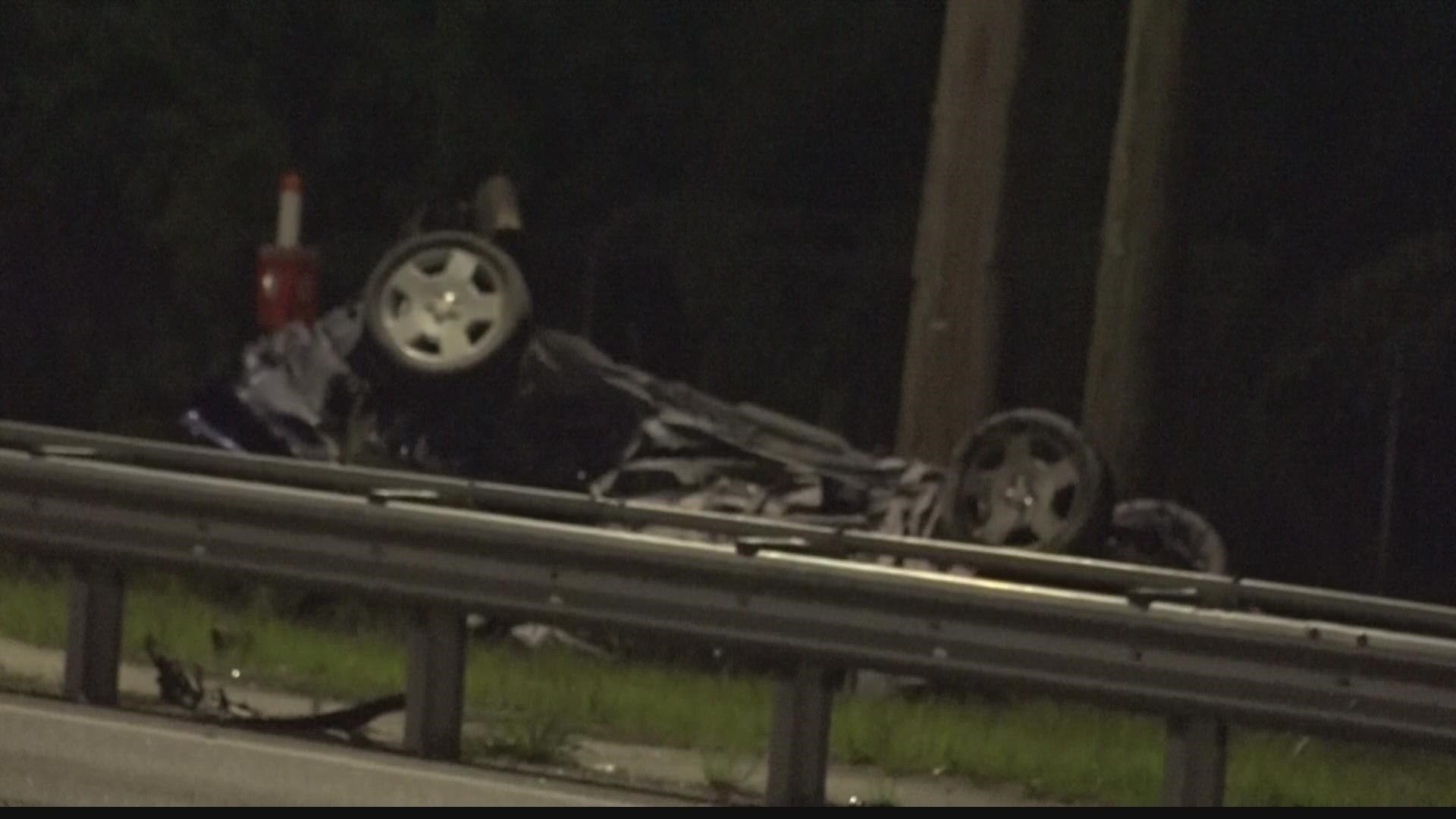 The crash happened at New Kings Road at Edgewood Avenue, police say.