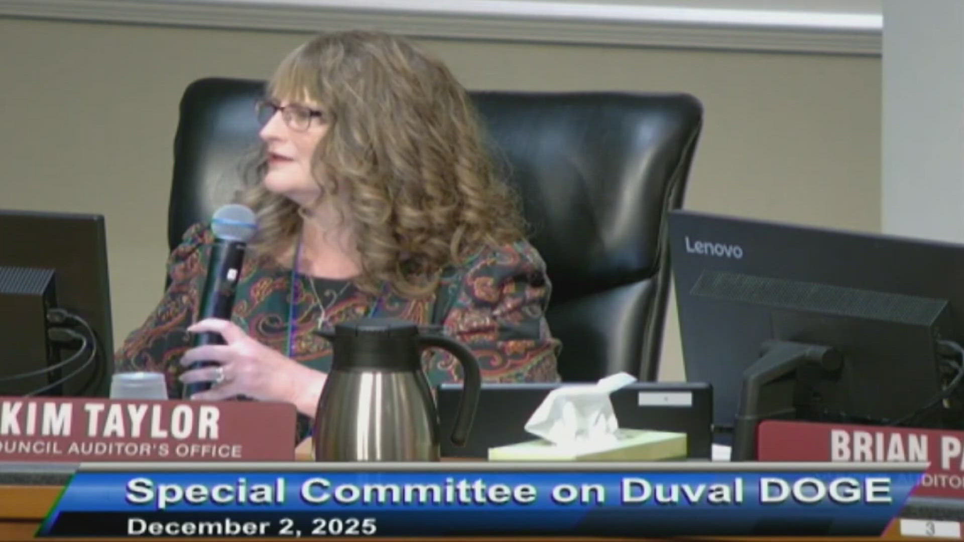 Council Auditor Kim Taylor addressed letters sent out by the Jacksonville mayor's office warning partner organizations of a 2% budget lapse.