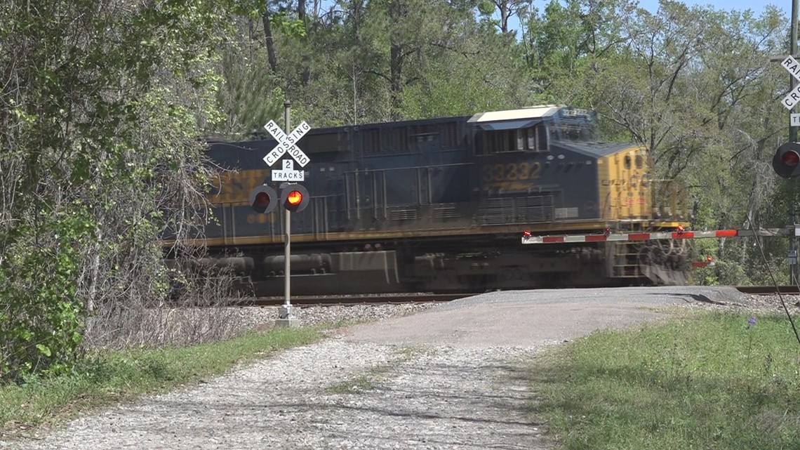 People who live in Dinsmore Community wait for trains for hours