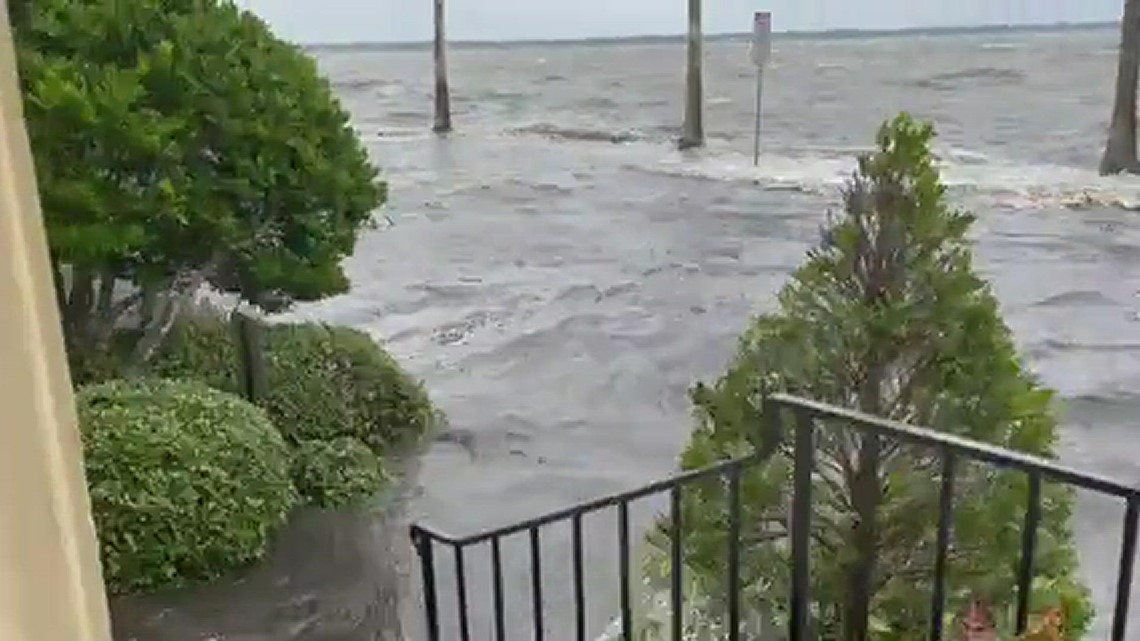 River Blvd. in Jacksonville, FL, water is still rising Tropical Storm