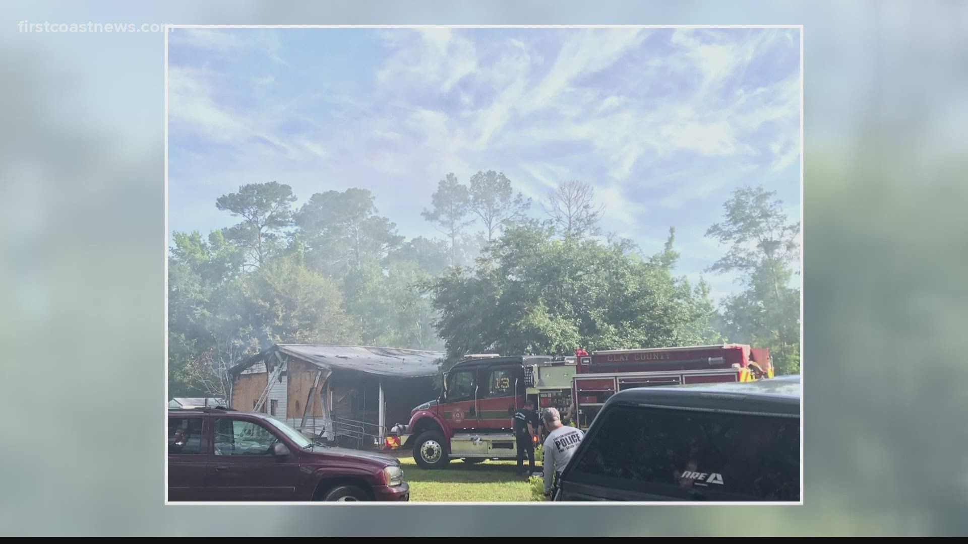 Clay County Fire Rescued tweeted about the fire, saying crews were fighting a mobile home fire off Melanie Lane near CR 218 in Clay Hill around 5 a.m.