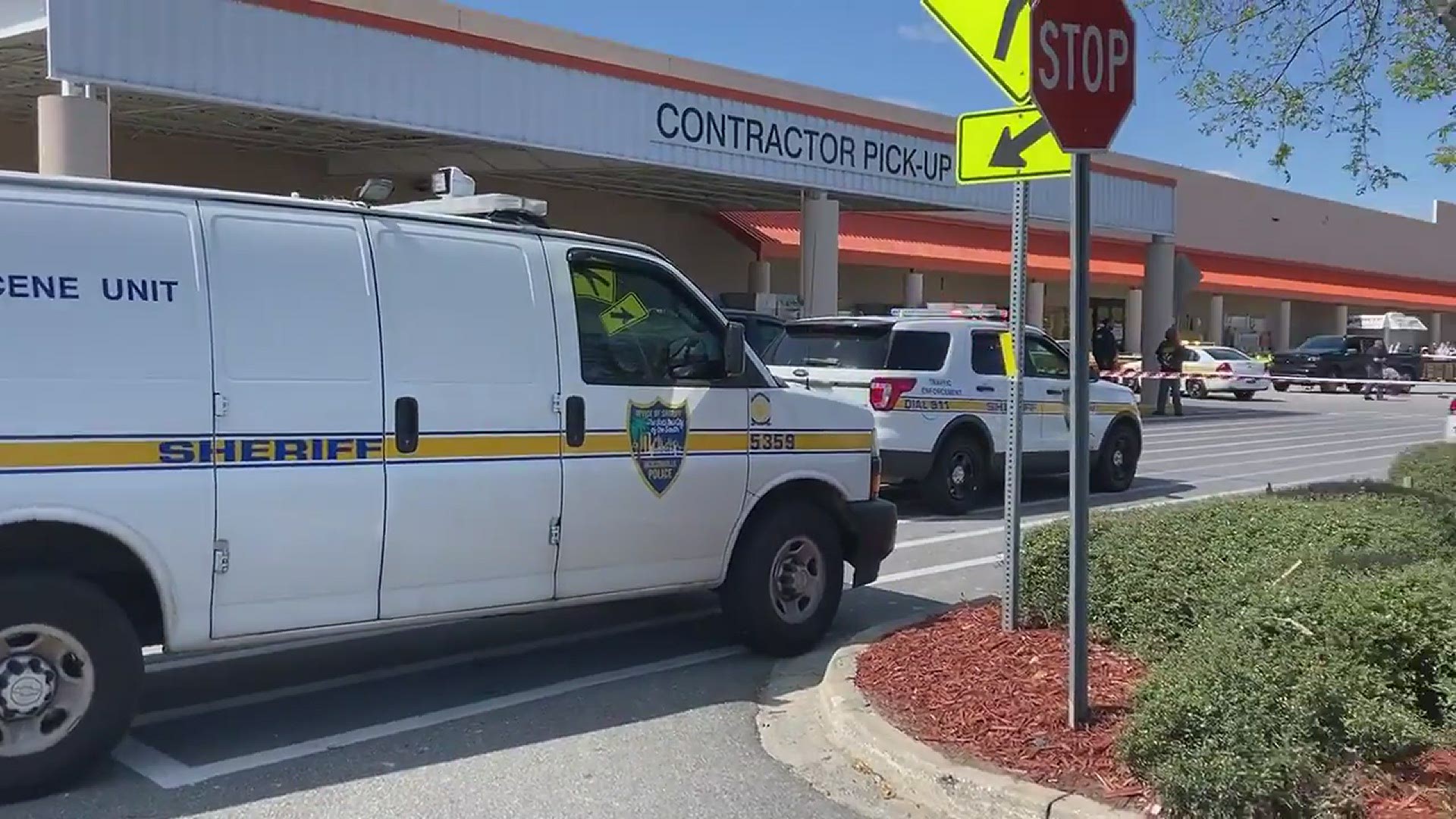 Employees hit outside of Home Depot