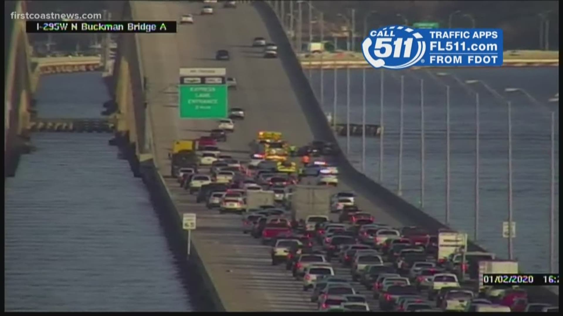 Lanes of Buckman Bridge closed due to crash with injuries