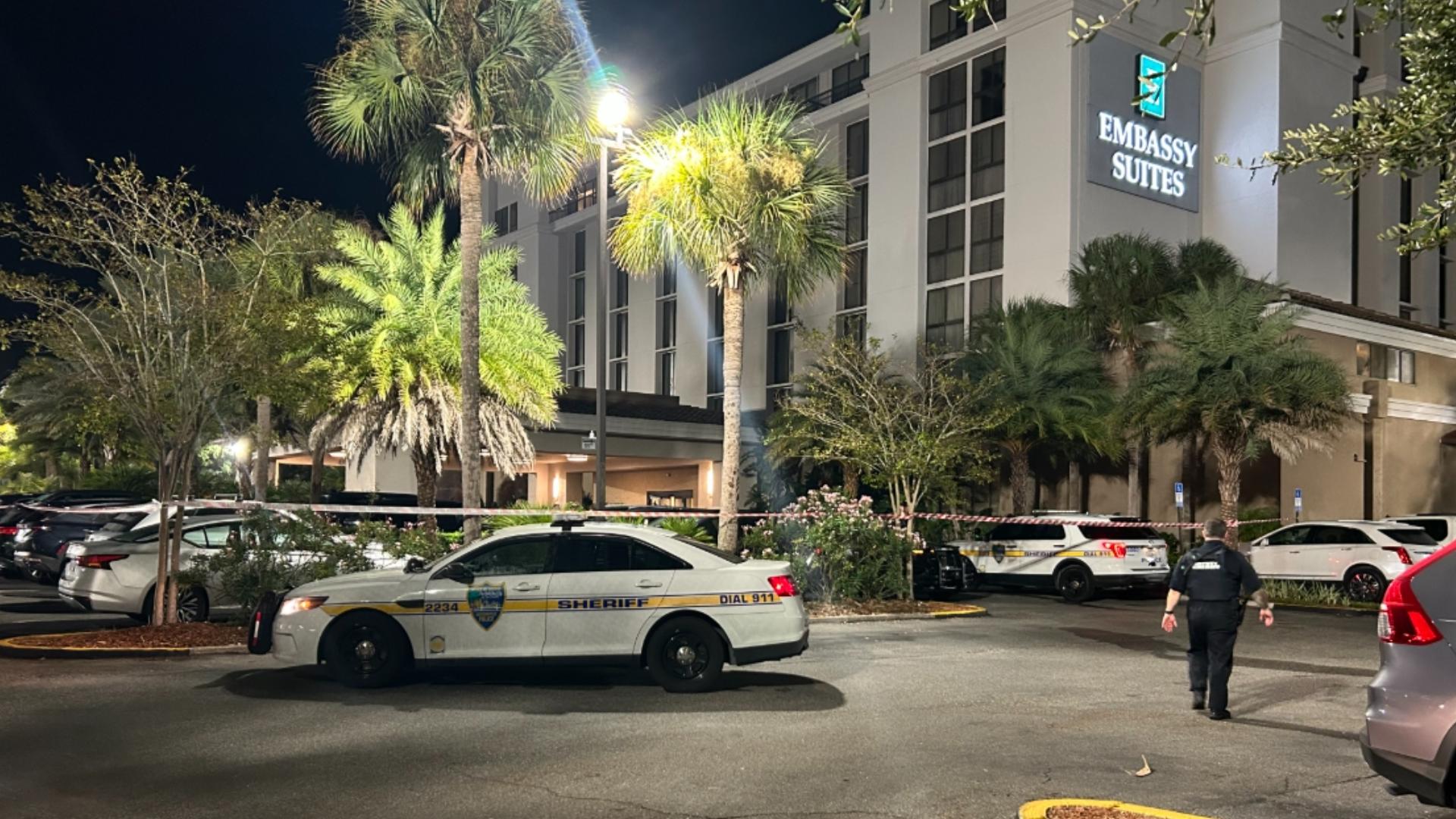 The Jacksonville Sheriff's Office said two masked individuals approached and shot the man, then left the scene in a dark-colored vehicle.