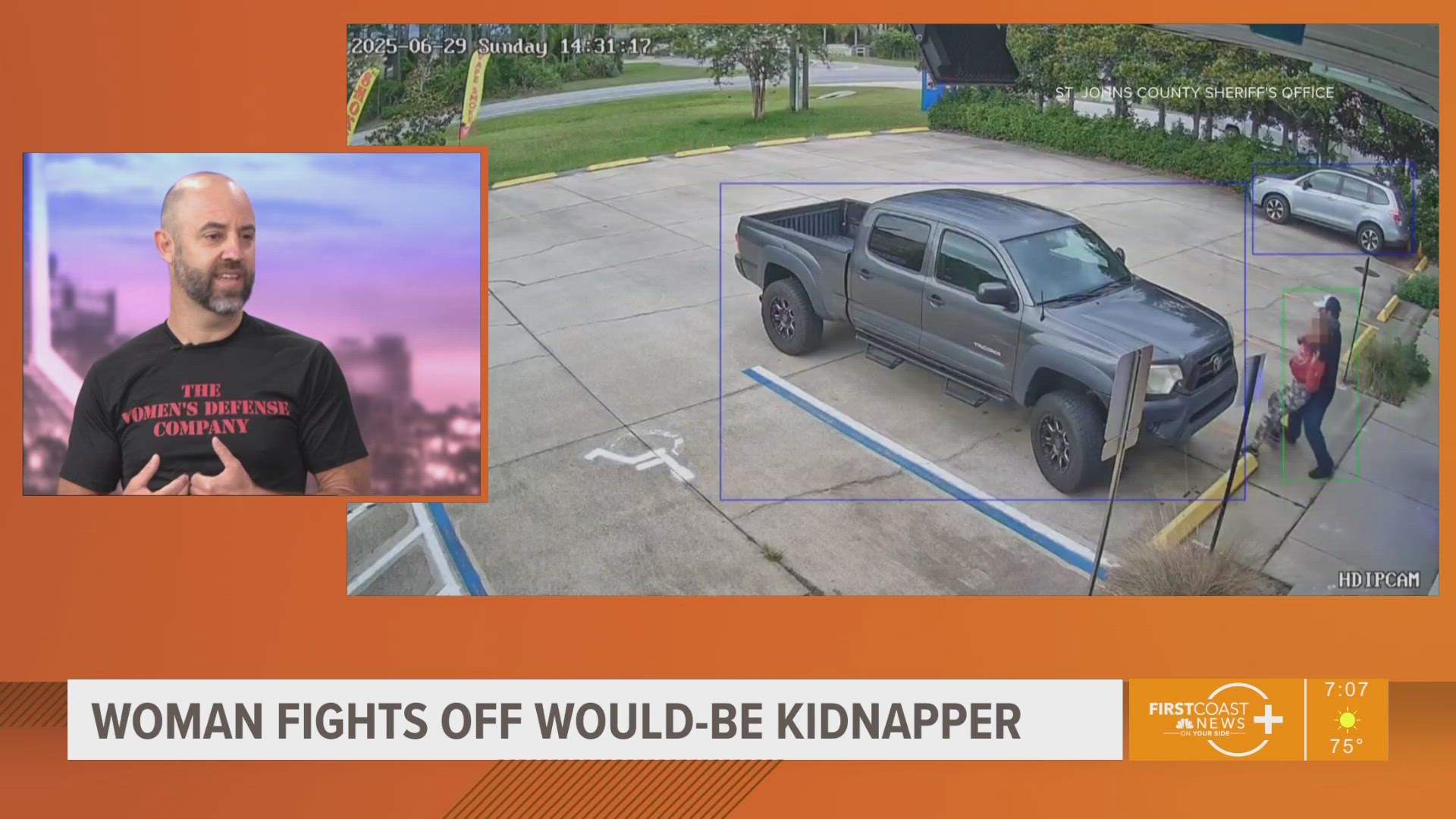 Chris Oklevitch, owner of Women's Defense Company in Jacksonville, says the first step to defending yourself in a kidnapping is to be aware of your surroundings.