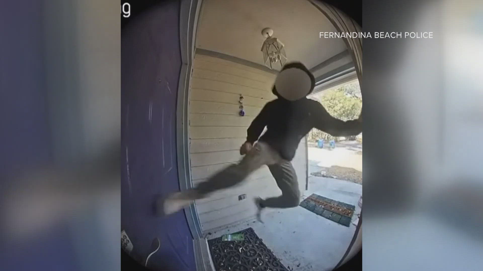 Fernandina Beach homeowner speaks out on video showing teen jump kick her  front door