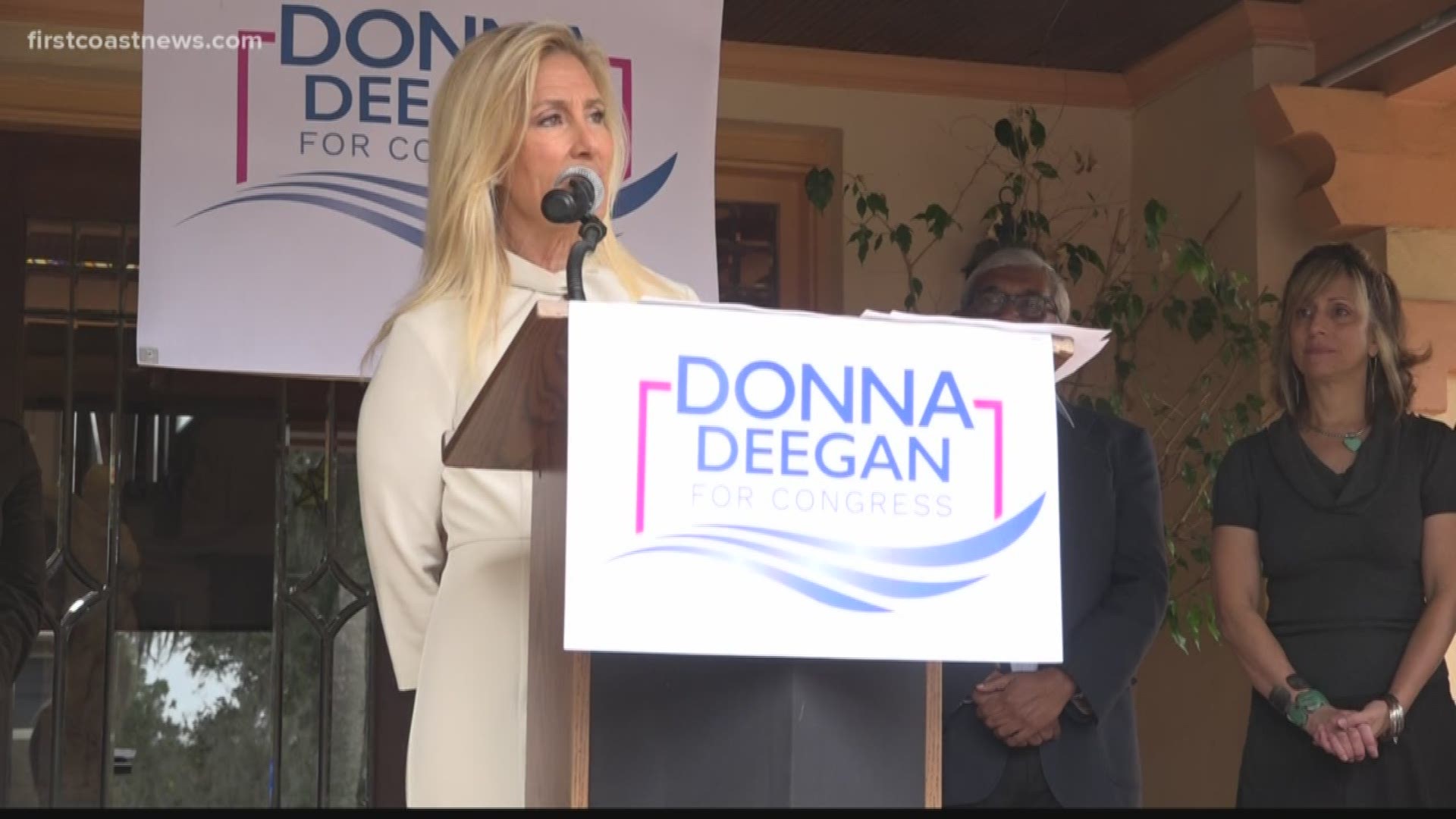 Donna Deegan will be running against GOP U.S. Congressman John Rutherford. She is a former news anchor at FCN and her husband Tim Deegan is our chief meteorologist.