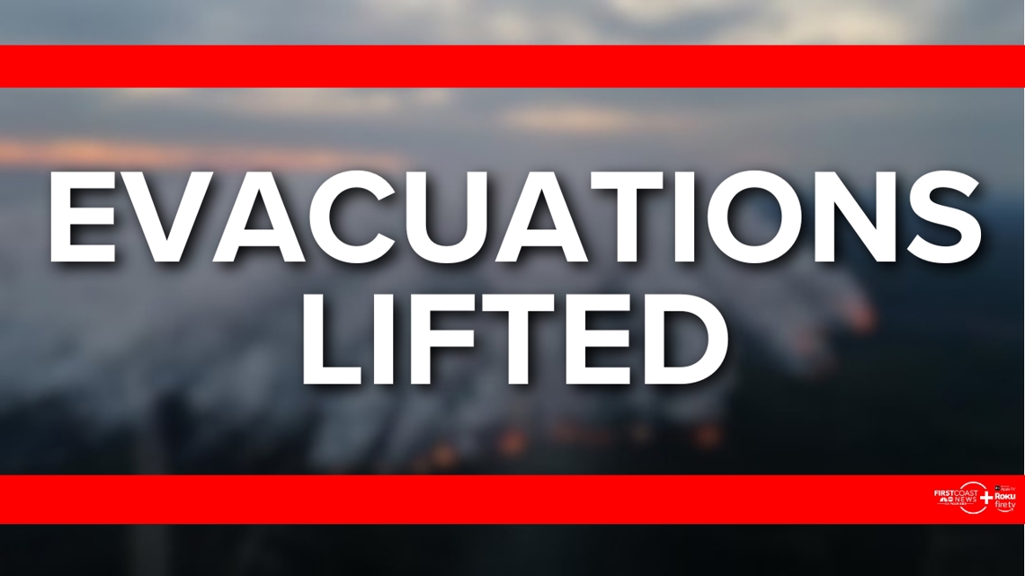 Highway 82 evacuation zones are lifted, but Zones 23 and 24 remain active fire areas, says Brantley County Sheriff’s Office. Caution advised as clean-up continues.