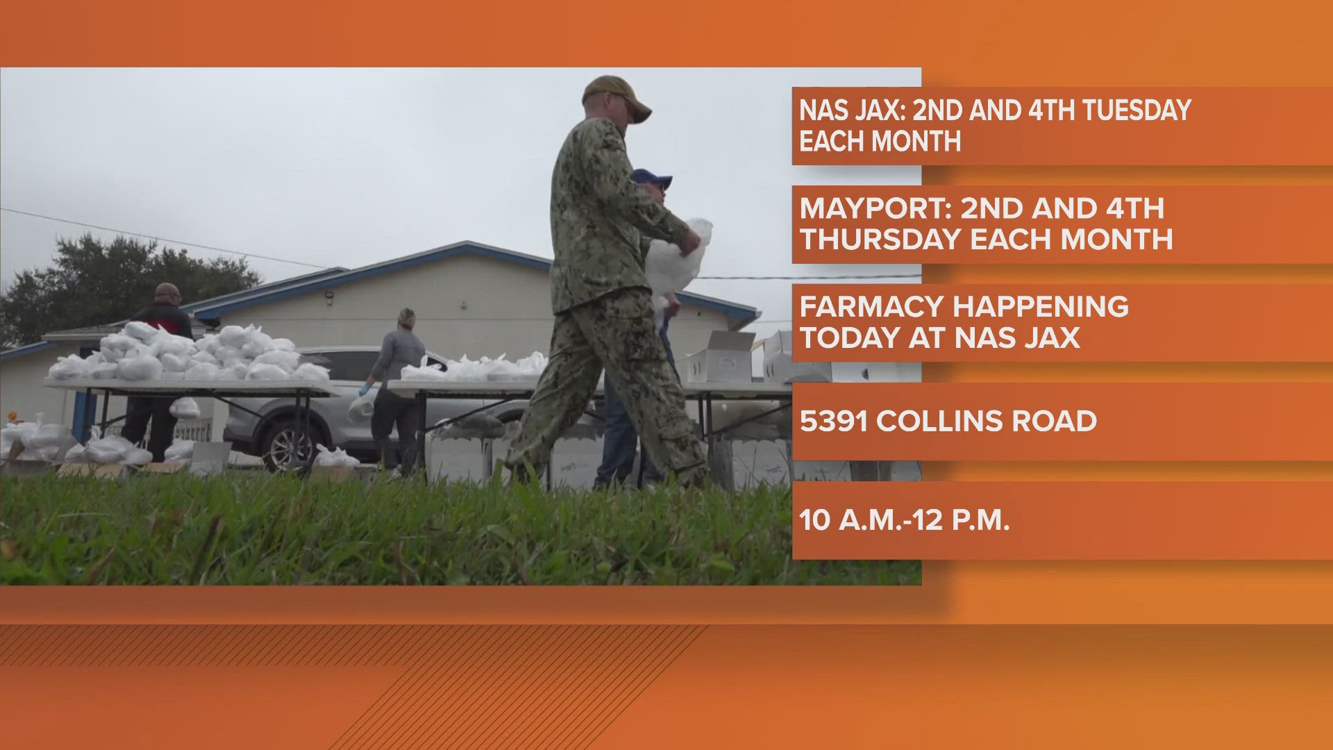 NAS Jacksonville will now serve families on the 2nd & 4th Tuesday of each month, while the Mayport location will serve families on the 2nd & 4th Thursday each month.