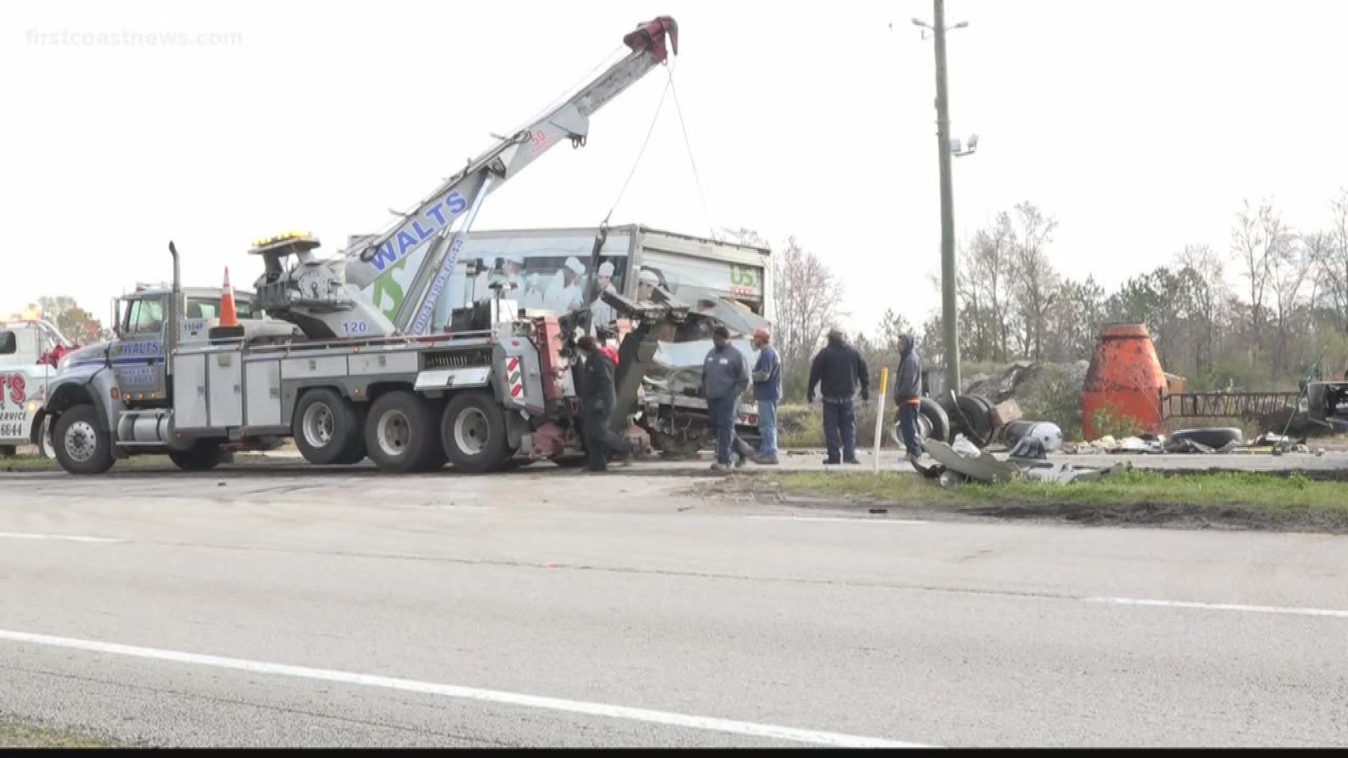 This crash happened just a few miles away from a crash that happened Tuesday morning involving three semi trucks.