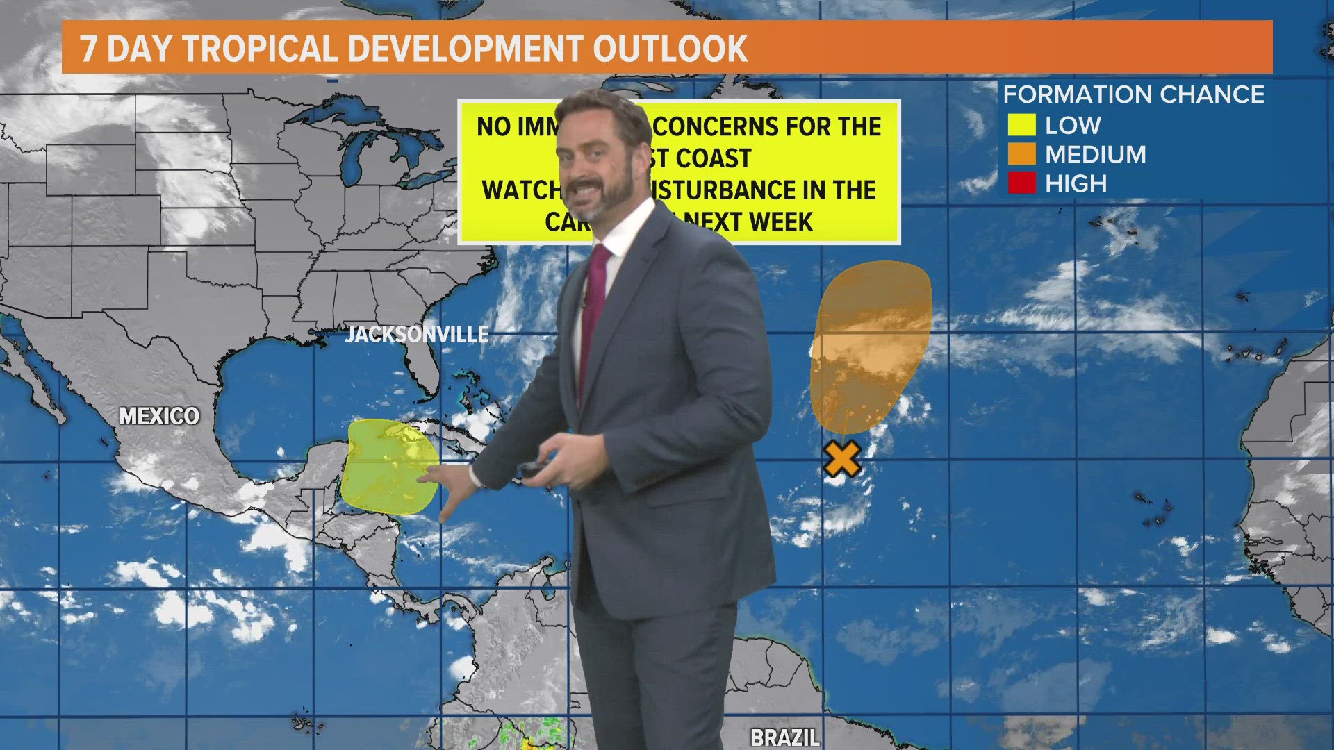 The disturbance in the Caribbean Sea could form into a tropical system in the Gulf of Mexico by Tuesday or Wednesday next week.