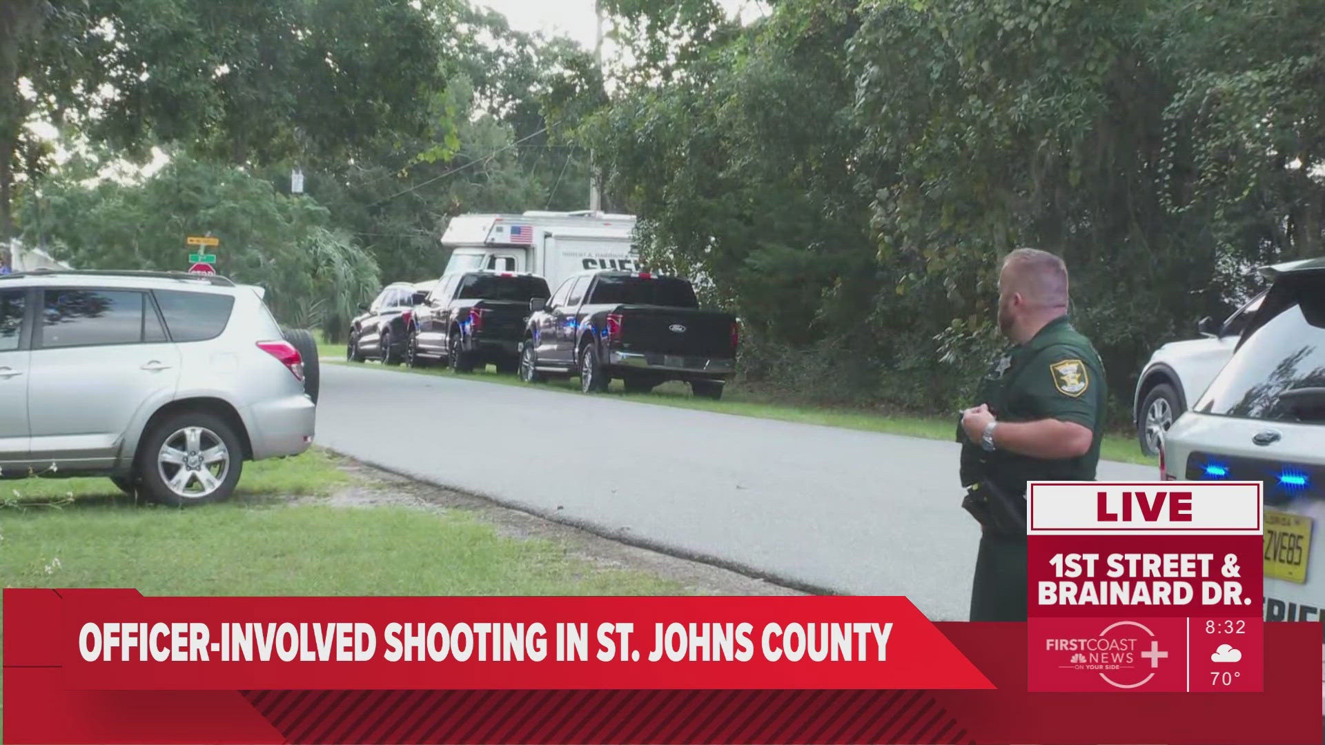 The St. Johns County Sheriff's Office said the shooting occurred in the area of 1st Street and Brainard Drive.
