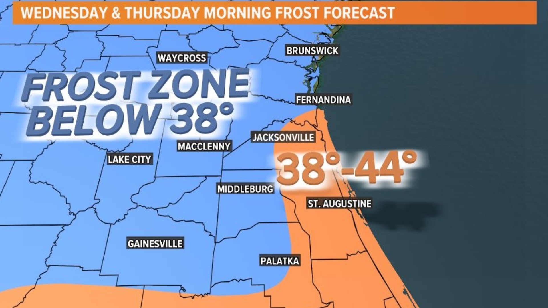 Temperatures dropping to near-freezing across Jacksonville on Wednesday ...