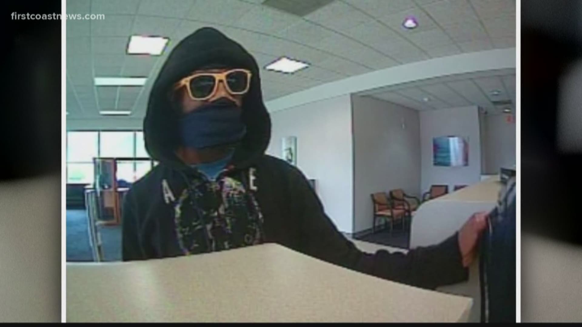 The robbery was reported at the SunTrust Bank in the 500 block of 3rd Street.