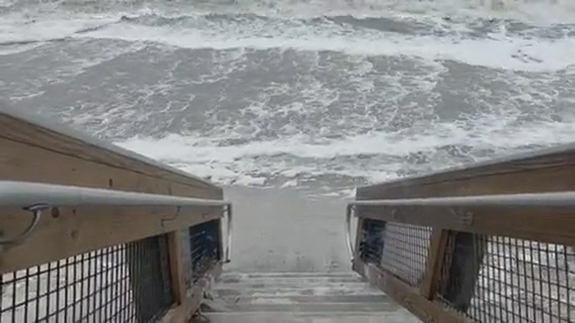 Jacksonville Beach after high tide
