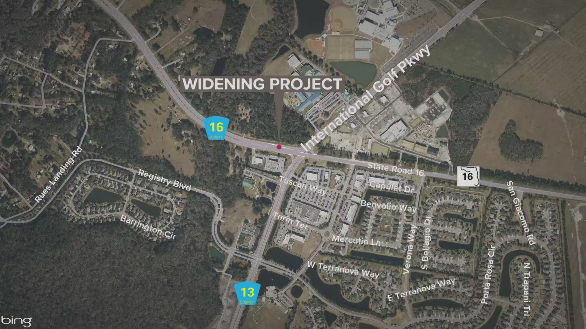 St. Johns County moves forward with a $25 million project to widen State Road 16 from two to four lanes between International Golf Parkway and St. Johns Parkway. 
