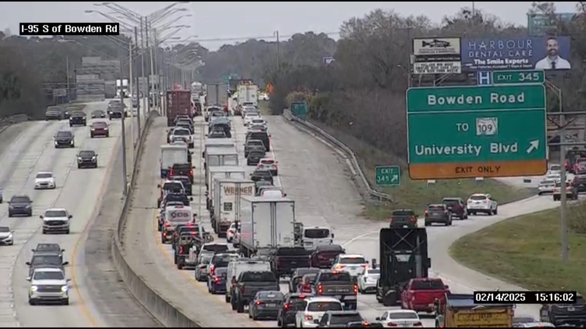 Jacksonville traffic alert for crash on I95 North at University Blvd