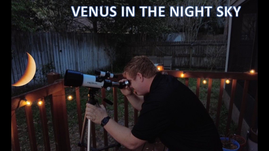 venus in the night sky