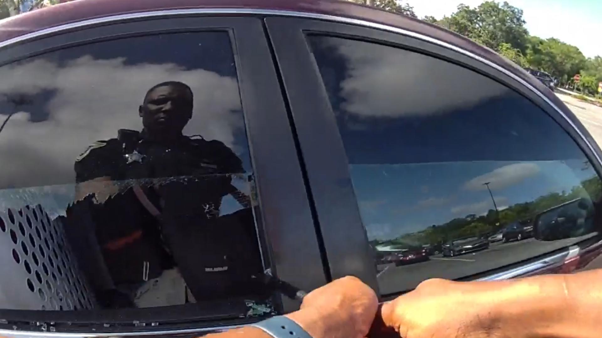 Flagler County, Florida deputies saved a one-year-old child from this locked car after the child's mother locked her keys inside.