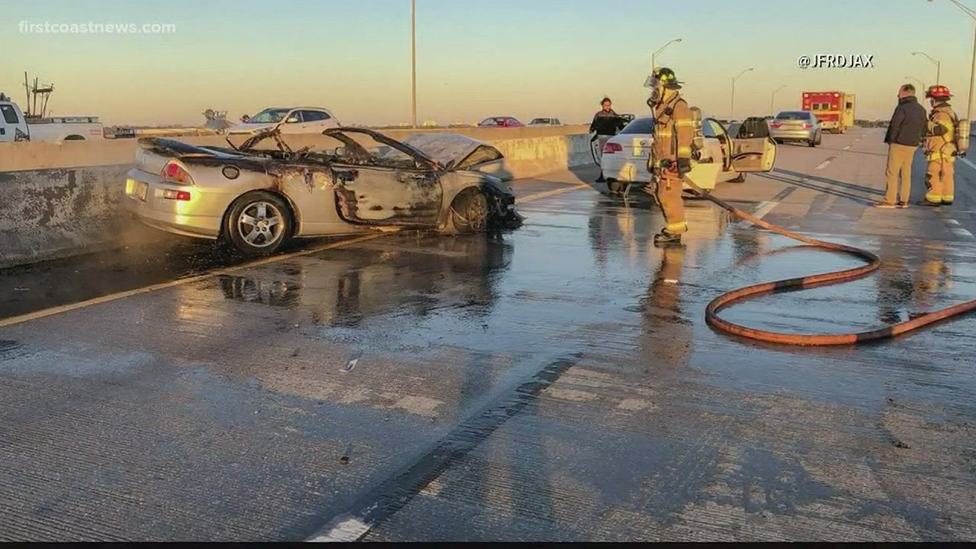 The lanes were shut down near the Intracoastal Waterway Bridge. No word on injuries.