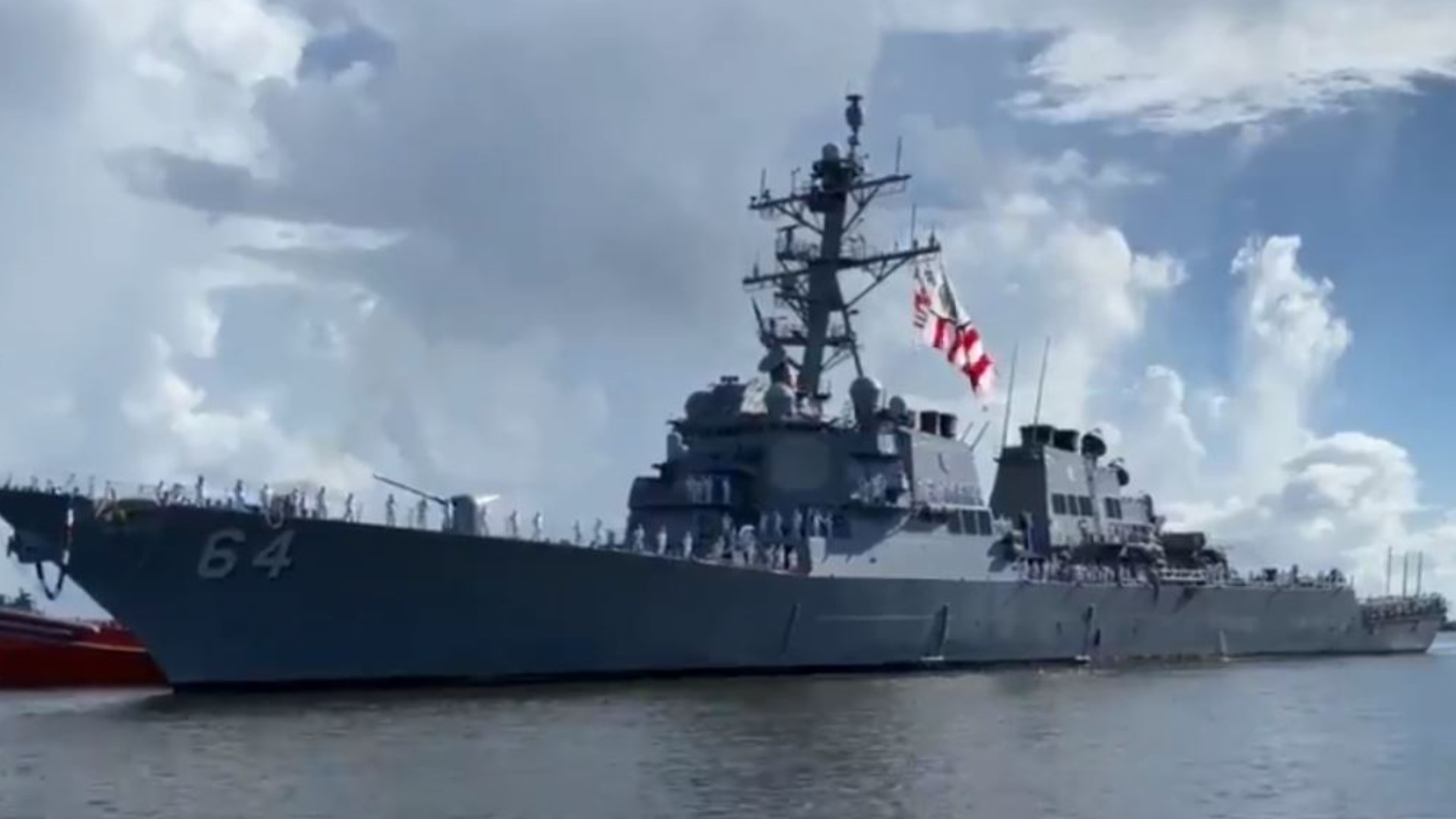 The Pentagon said that the USS Carney, which is based at Naval Station Mayport, and multiple commercial ships, were under attack Sunday in the Red Sea.