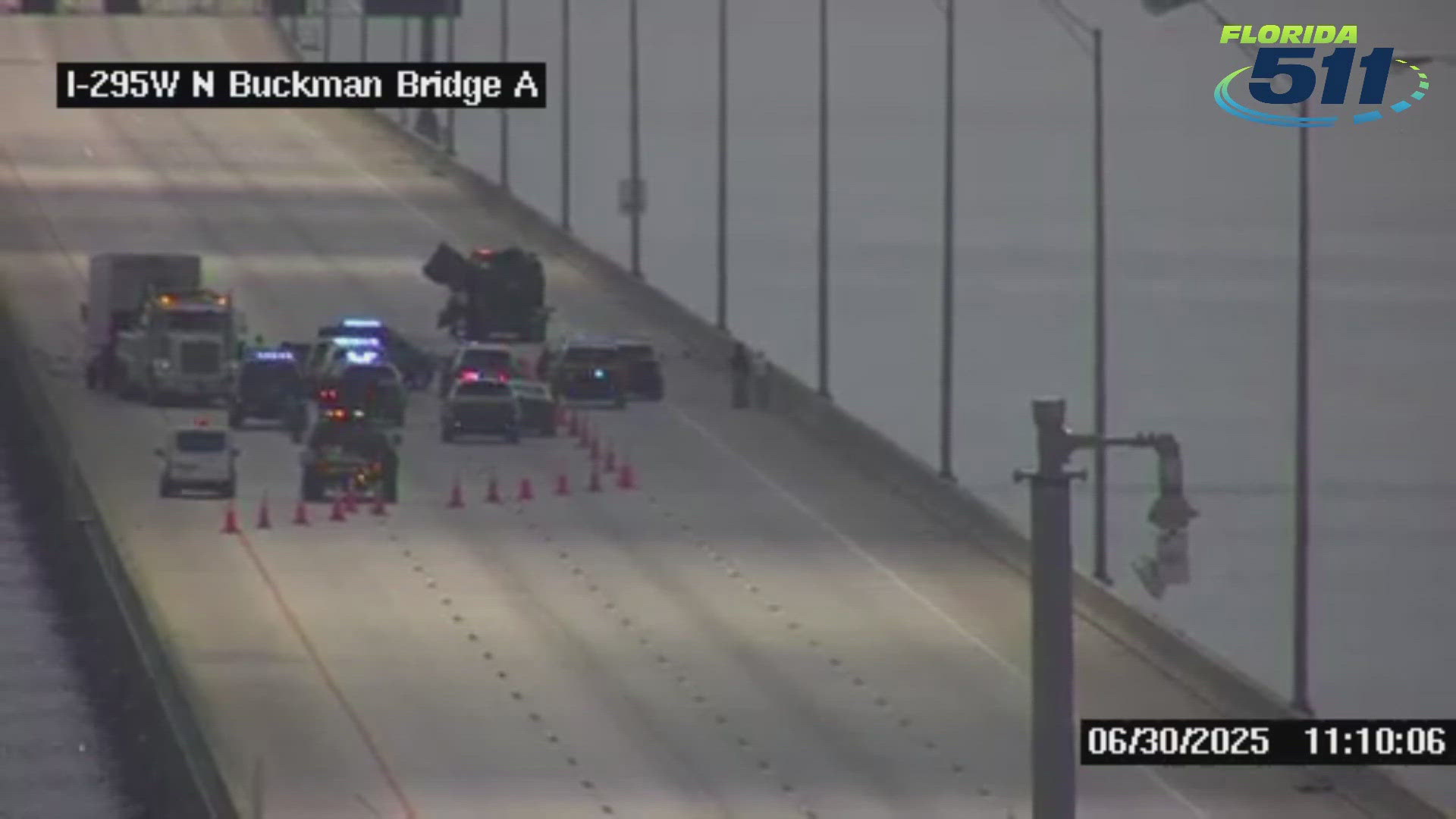 The Florida Highway Patrol said "for reasons still under investigation," the driver of the pickup truck entered the emergency lane and crashed into the box truck.