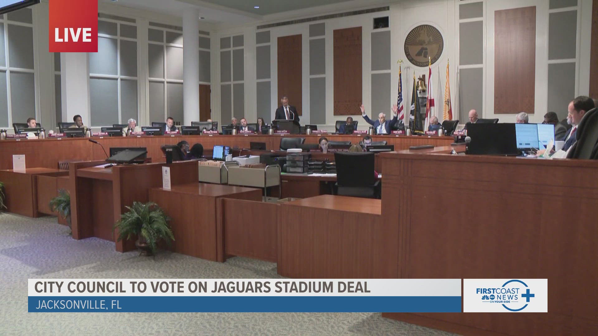 With two council members abstaining, the city council approved the deal to revamp the Jaguars stadium.