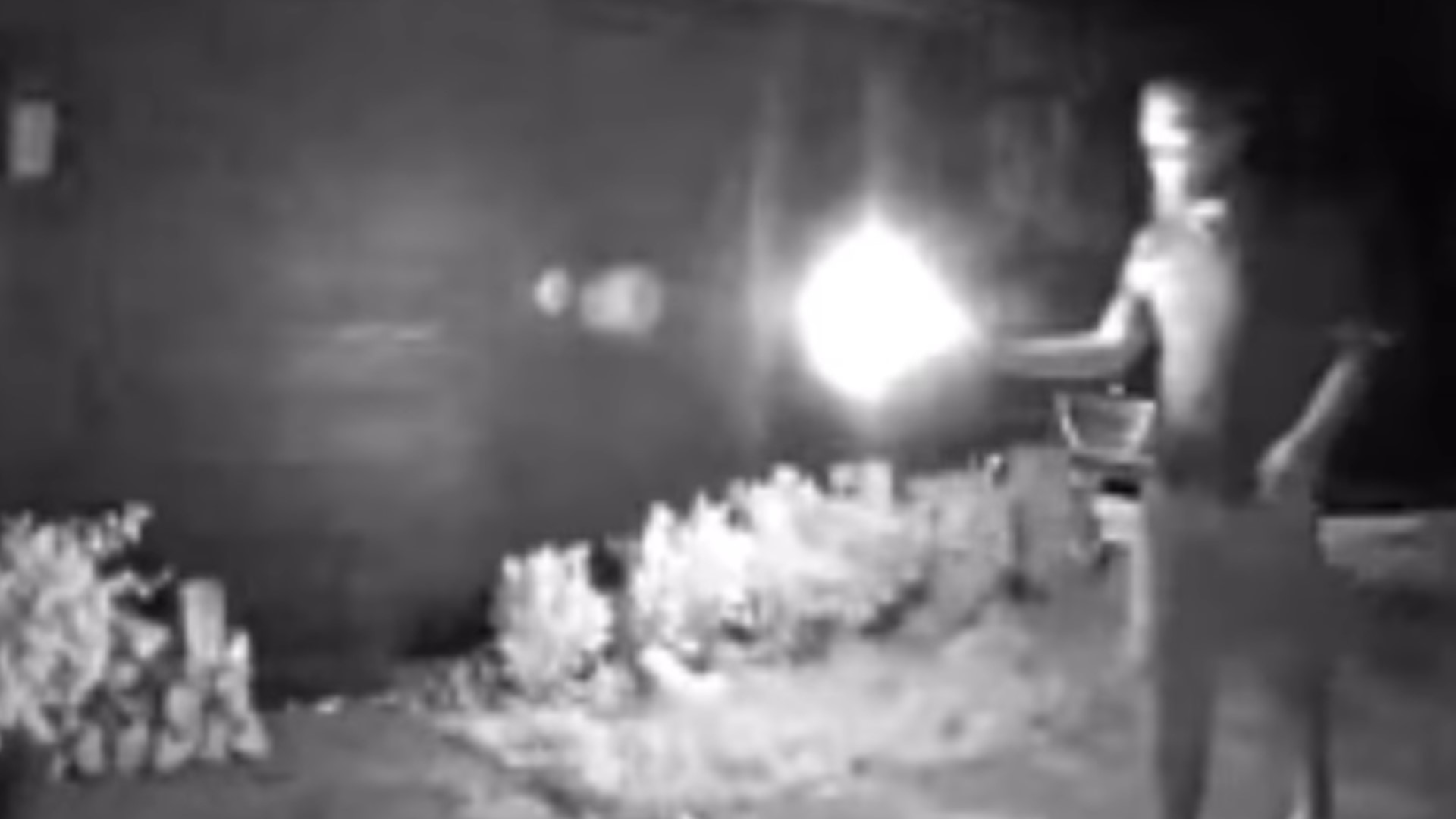 Police are looking for this man in the video who set the front porch of a home on fire Thursday in the Kings Road, Nightfall Drive area