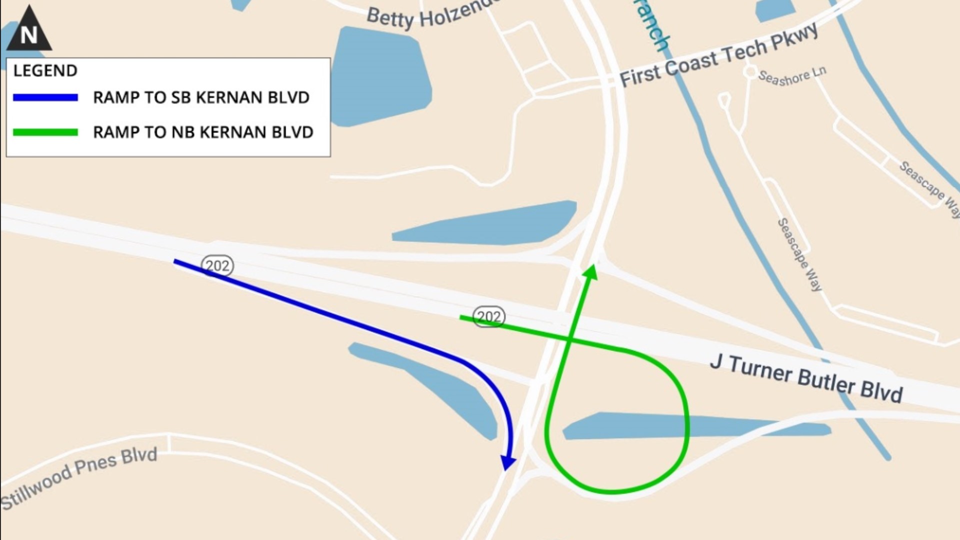 Drivers now have a new exit ramp loop from J. Turner Boulevard eastbound to Kernan Boulevard northbound. FDOT says the ramp should help with congestion.