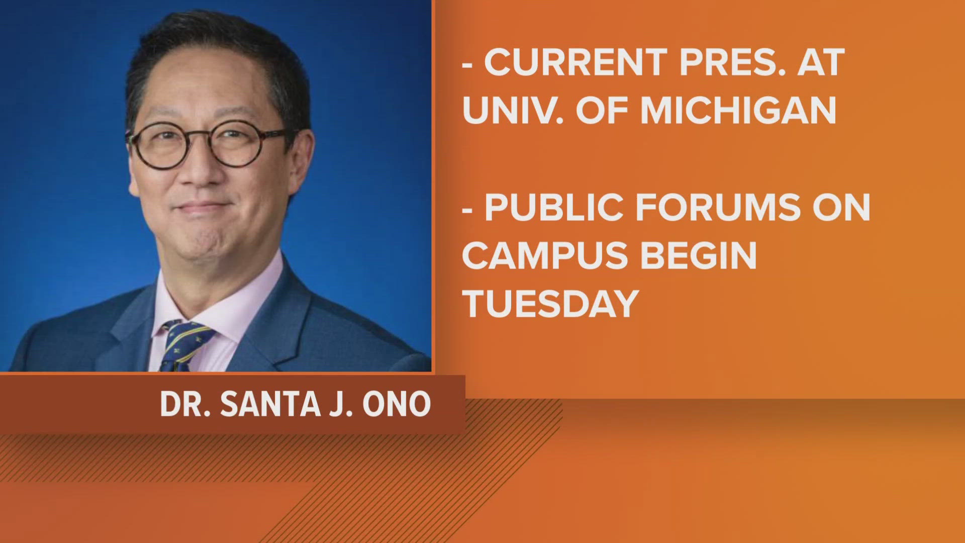 Dr. Santa Ono was unanimously recommended by the university's presidential search committee.