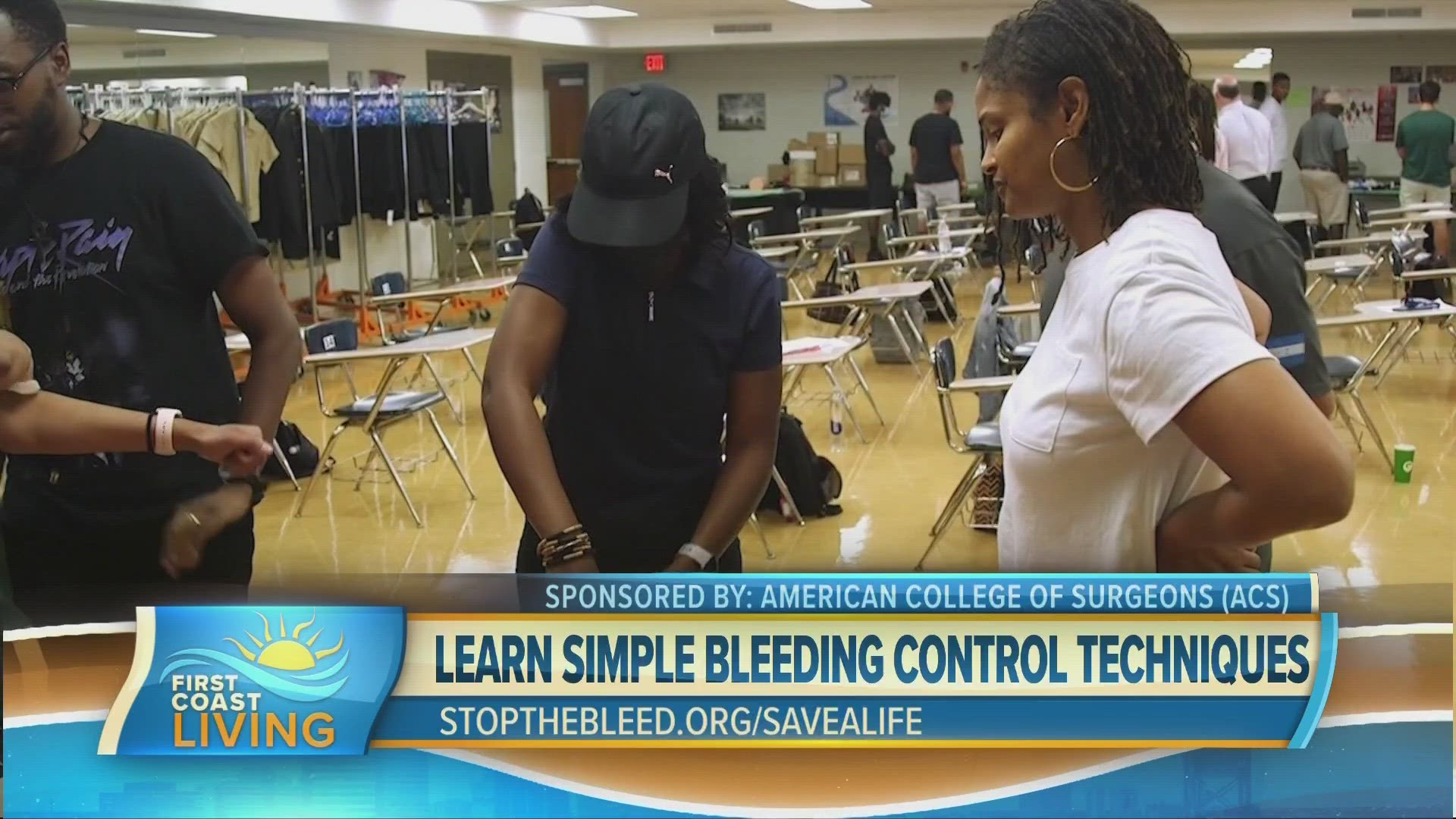 STOP THE BLEED®, a program that empowers any individual to help control bleeding injuries until help arrives, involves three simple steps after calling 911.