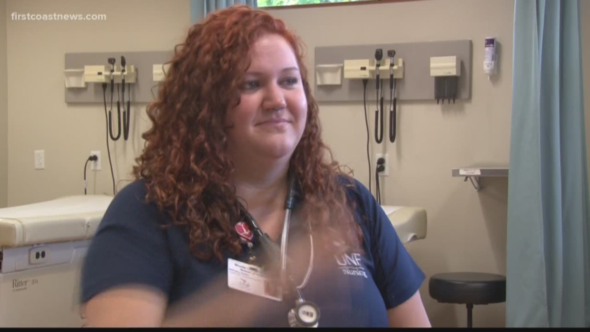 The UNF School of Nursing has admitted its first deaf student and is using specialized equipment, such as a visual stethoscope instead of a traditional one, to complete her course work.