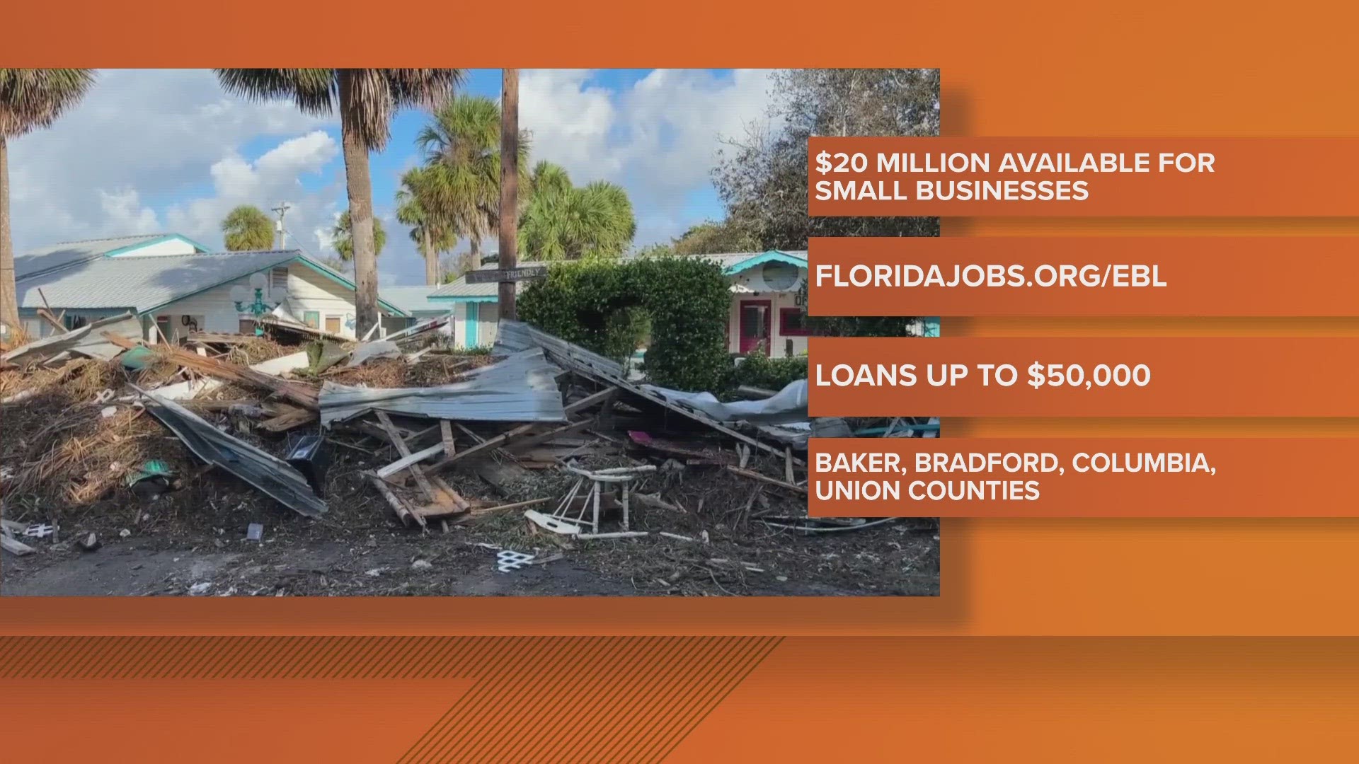 Gov. DeSantis activated Florida's Small Business Emergency Bridge Loan program in which business owners can visit floridajobs.org/ebl to apply for loans up to $50K.