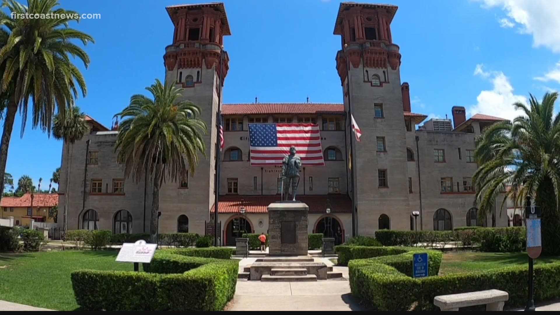 The City of St. Augustine does not have hooks or holders for flags.