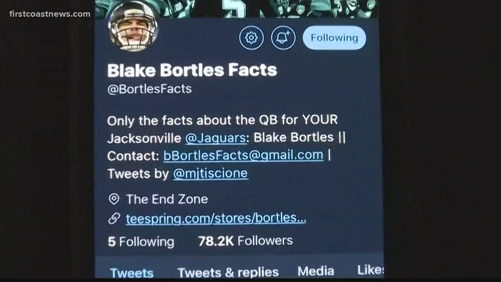 First Coast News tracked down the man behind one of the funniest Jags twitter accounts and found a backstory that's likely to surprise a lot of Jaguars fans.