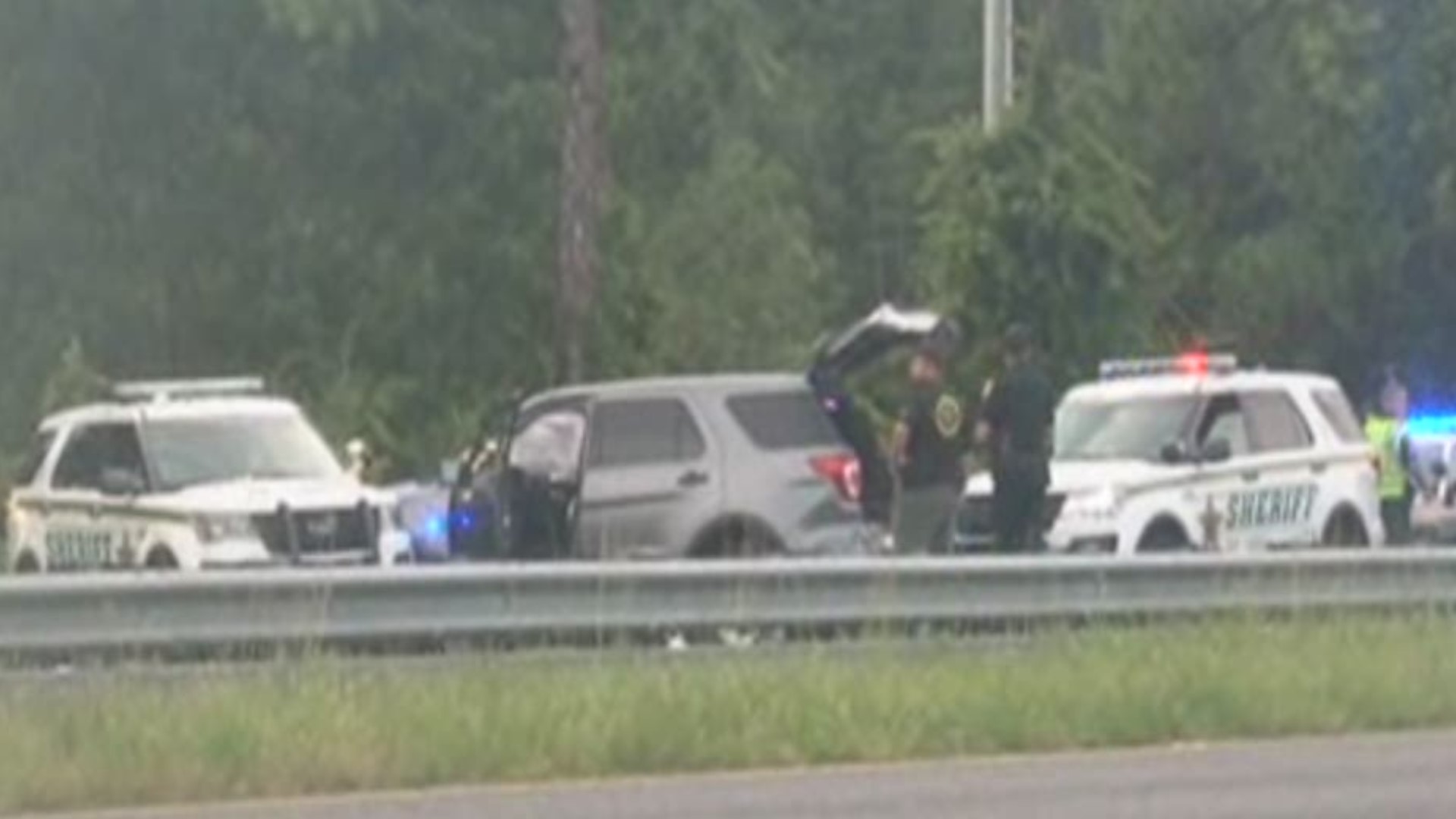Interstate-95 Southbound near State Road-206 in St. Johns County is blocked Wednesday night due to police activity involving a suspect who stole an unmarked St. Johns County Sheriff's Office vehicle, according to the sheriff's office.
