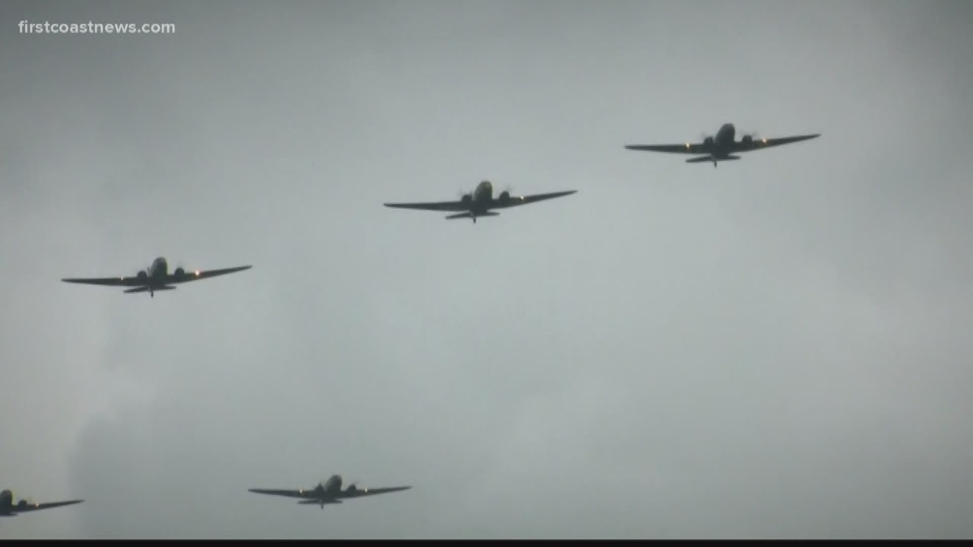 An international ceremony marking the 75th anniversary of D-Day ended with a flyover featuring historic and modern military aircraft.