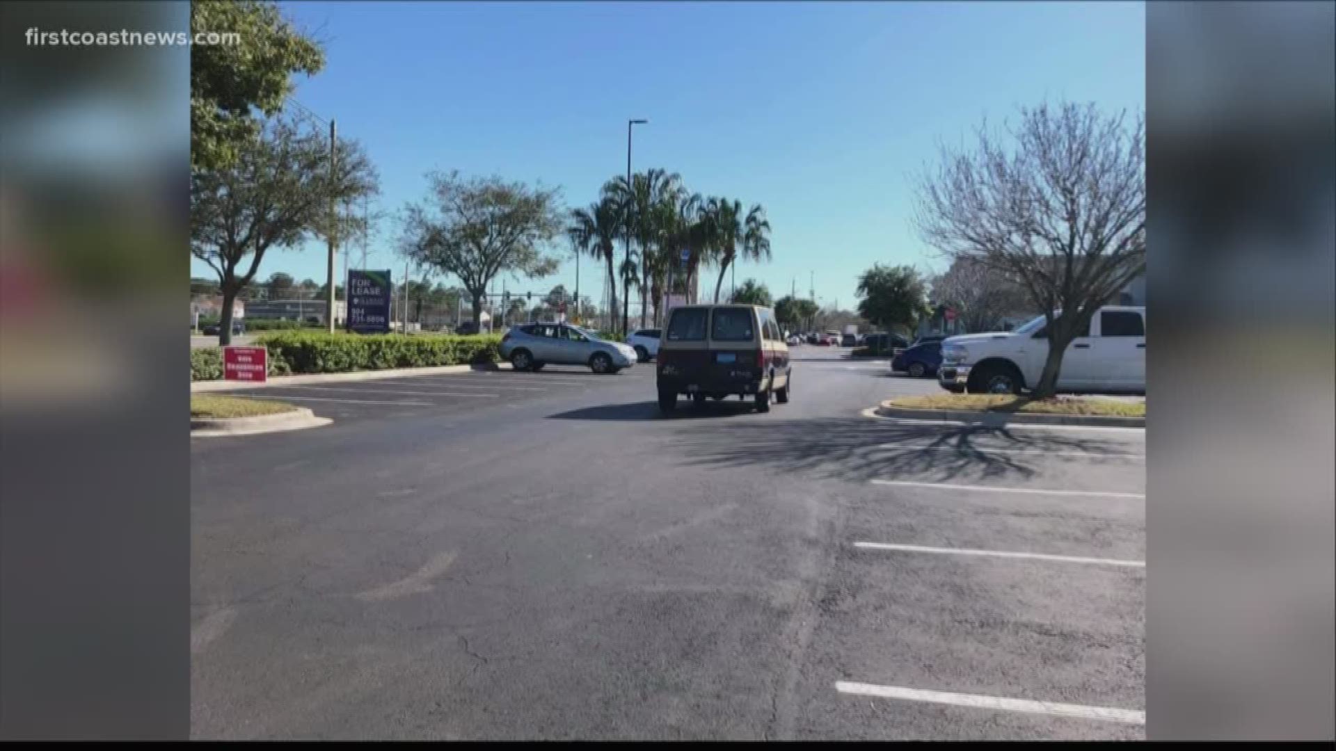 The Jacksonville Sheriff's Office says a van crashed into a tent belonging to the Republican Party of Duval County at a Walmart parking lot.